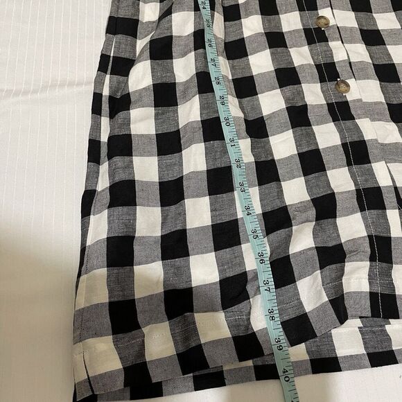Loft Oversized Petite Black White Gingham Button V-Neck Dress NWT Size 14 Picnic - Picture 9 of 9